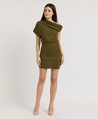 En Saison Women's Margot Asymmetrical Pull-On Sweater Dress