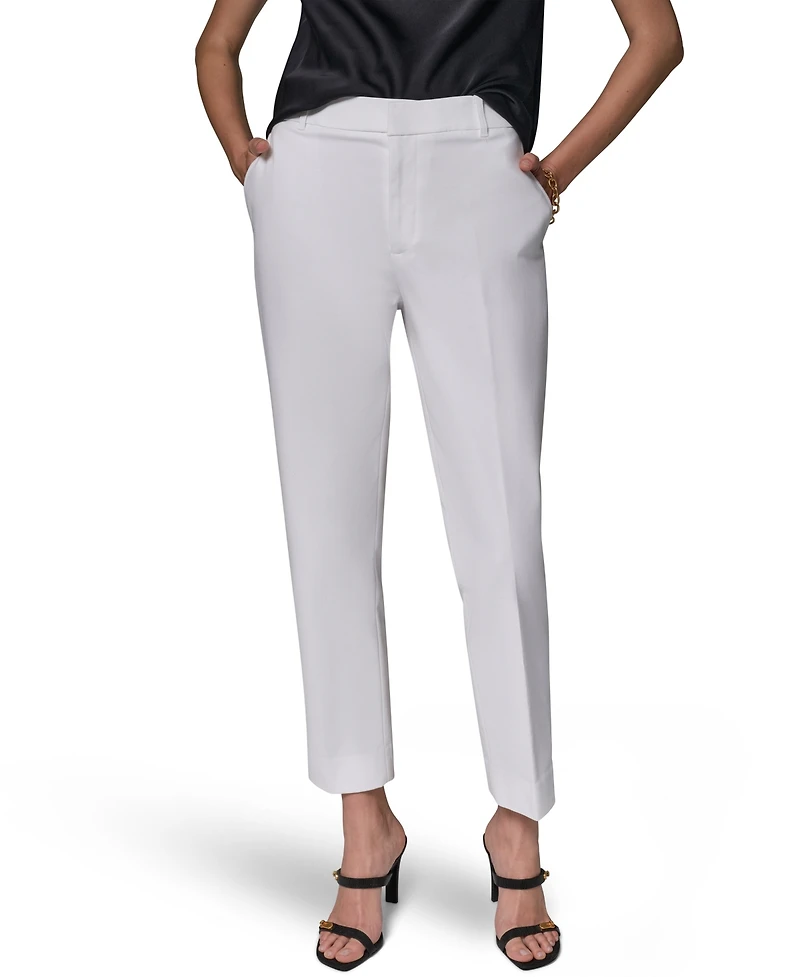 Donna Karan New York Women's Flat-Front Stretch Double-Layer Pants