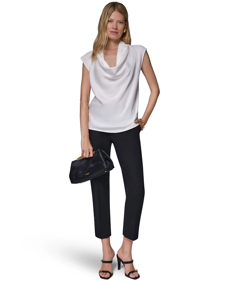 Donna Karan New York Women's Cowl-Neck Cap-Sleeve Top