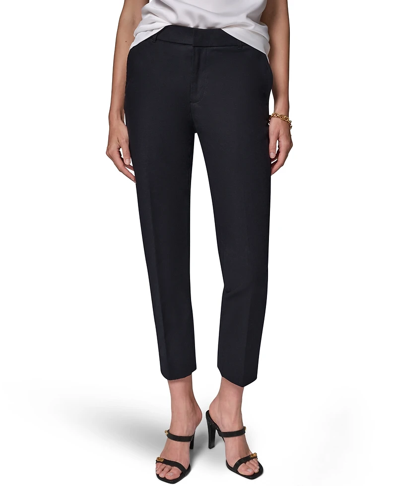 Donna Karan New York Women's Flat-Front Stretch Double-Layer Pants