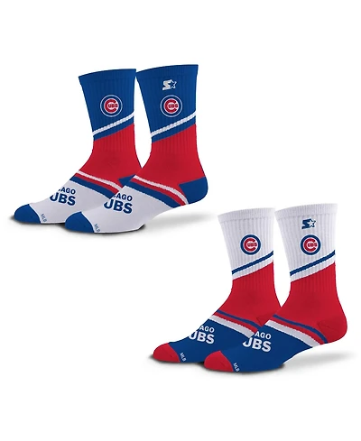 Starter Men's and Women's 2-Pack Royal/Red Chicago Cubs Old School Crew Socks Set