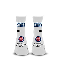 Starter Men's and Women's White Chicago Cubs Established Stencil Quarter Socks