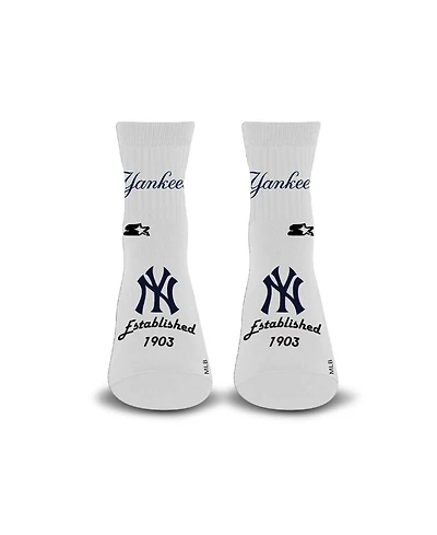 Starter Men's and Women's White New York Yankees Established Stencil Quarter Socks
