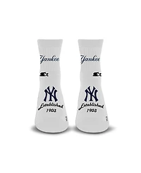 Starter Men's and Women's White New York Yankees Established Stencil Quarter Socks