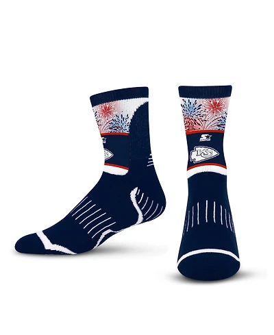 Starter Men's and Women's Navy Kansas City Chiefs Americana Fireworks Quarter-Length Socks