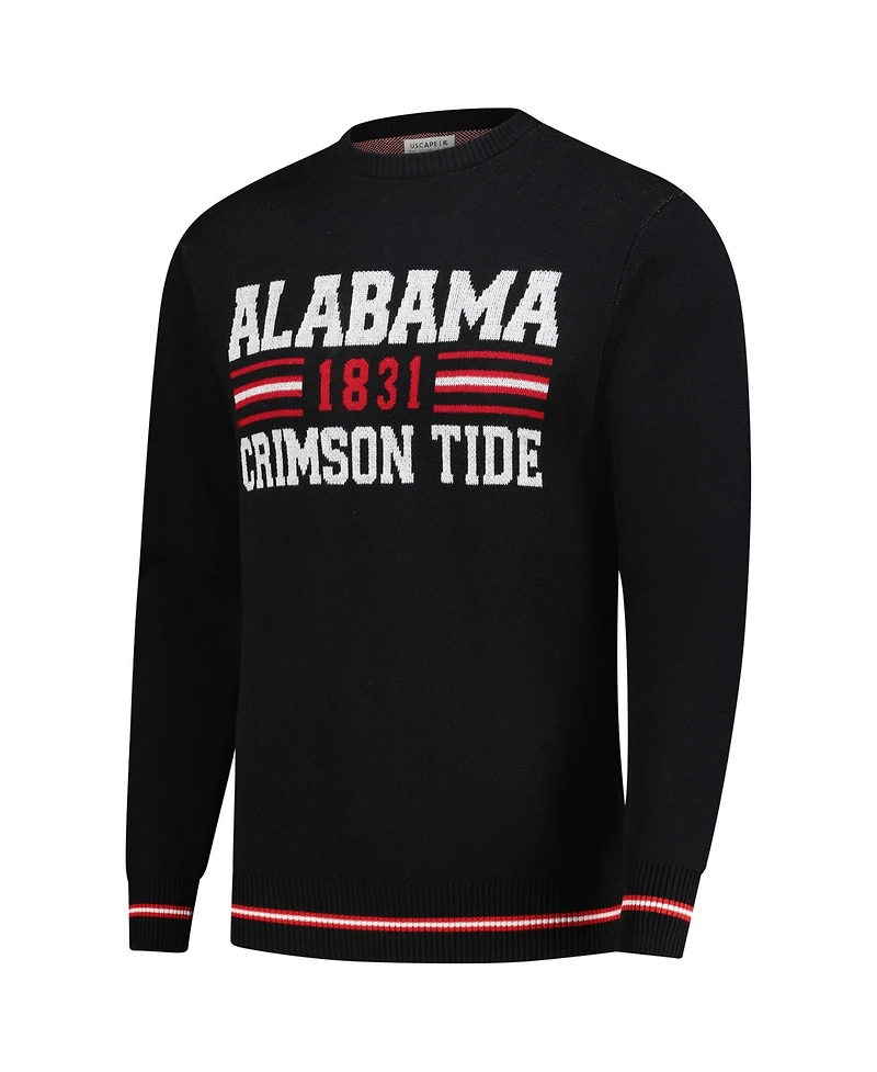 Uscape Apparel Men's and Women's Black Alabama Crimson Tide Renew Knit Vintage Retro Sweater