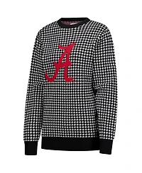 Uscape Apparel Women's Black Alabama Crimson Tide Renew Knit Vintage Houndstooth Sweater