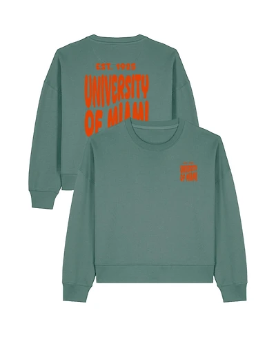 Uscape Apparel Women's Green Miami Hurricanes Cloud Sweatshirt