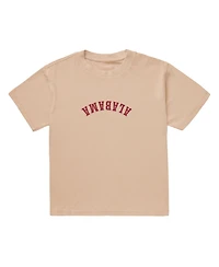 Uscape Apparel Men's Tan Alabama Crimson Tide Upside Down Embroidered Vintage Heavyweight T-Shirt