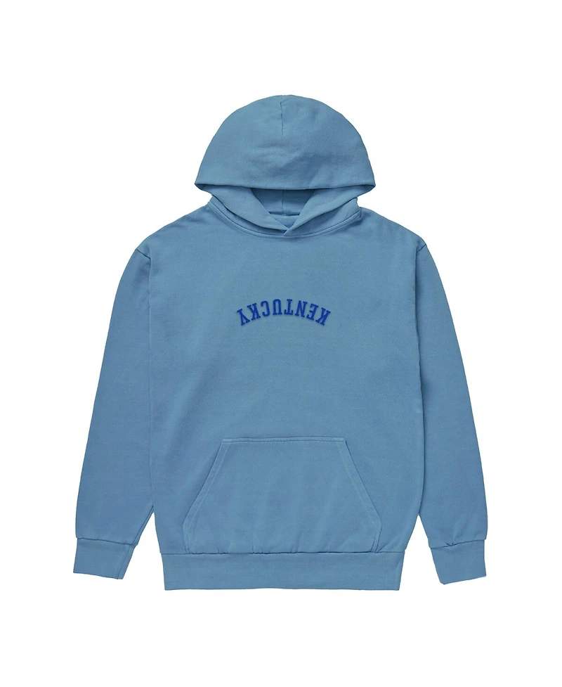 Uscape Apparel Men's Light Blue Kentucky Wildcats Upside Down Embroidered Vintage Heavyweight Hoodie