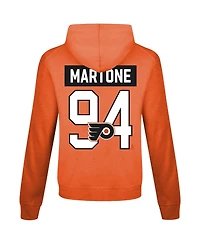 LevelWear Men's Porter Martone Orange Philadelphia Flyers Relay Name & Number Long Sleeve Hooded T-Shirt