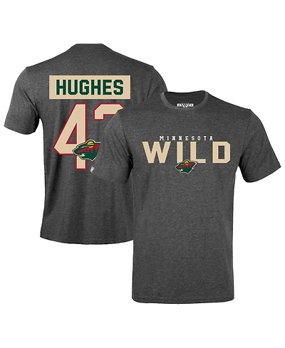 LevelWear Men's Quinn Hughes Gray Minnesota Wild Richmond Name & Number T-Shirt