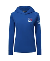 LevelWear Women's Mika Zibanejad Blue New York Rangers Impression Name & Number Raglan Hoodie