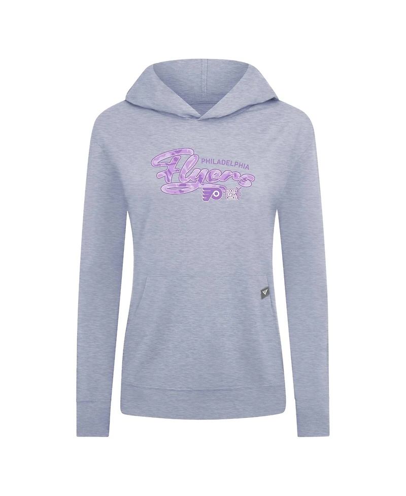 LevelWear Women's Heather Gray Philadelphia Flyers Hockey Fights Cancer Relay Pullover Hoodie