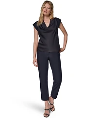 Donna Karan New York Women's Cowl-Neck Cap-Sleeve Top