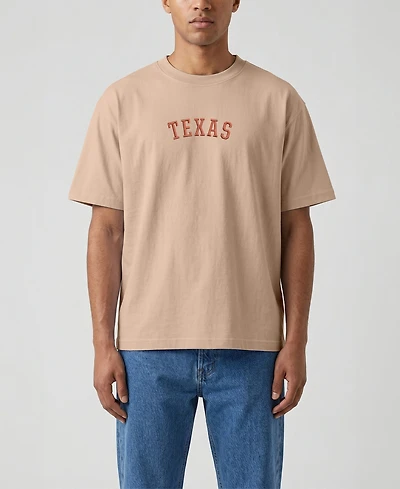 Uscape Apparel Men's Tan Texas Longhorns Upside Down Embroidered Vintage Heavyweight T-Shirt