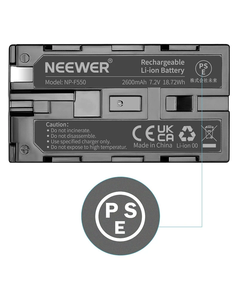 Neewer Np-F550 Led Video Light with 2600mAh for select Sony Np-f-series devices