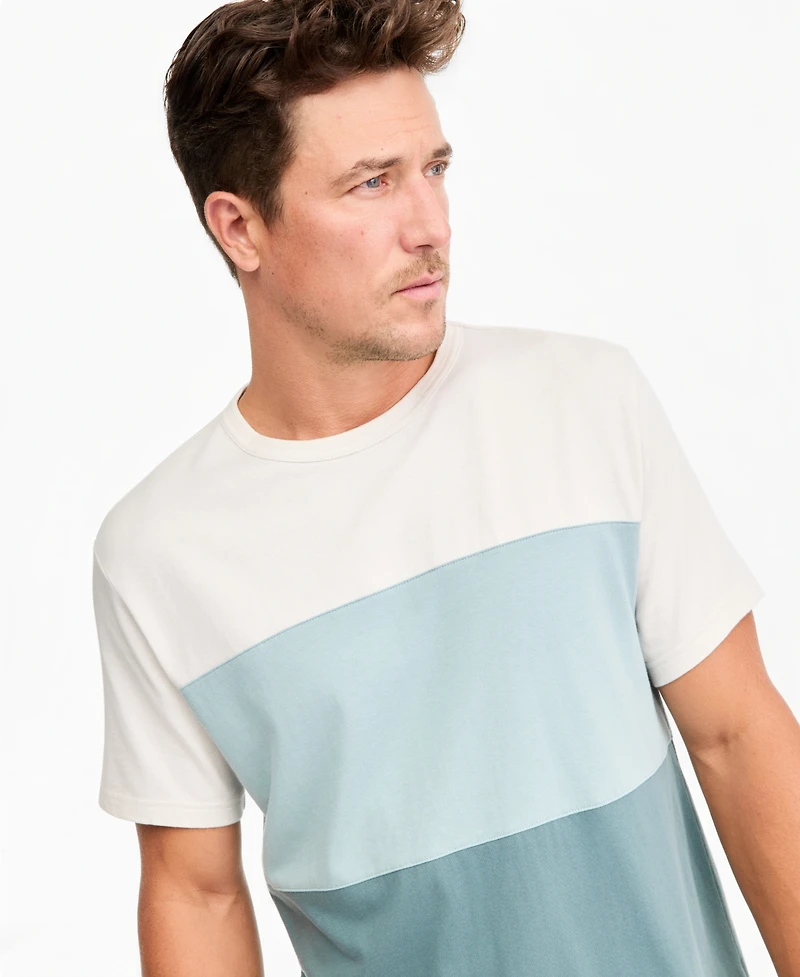 Sun + Stone Men's Short-Sleeve Tri Colorblock Cotton T-Shirt, Macy's Exclusive