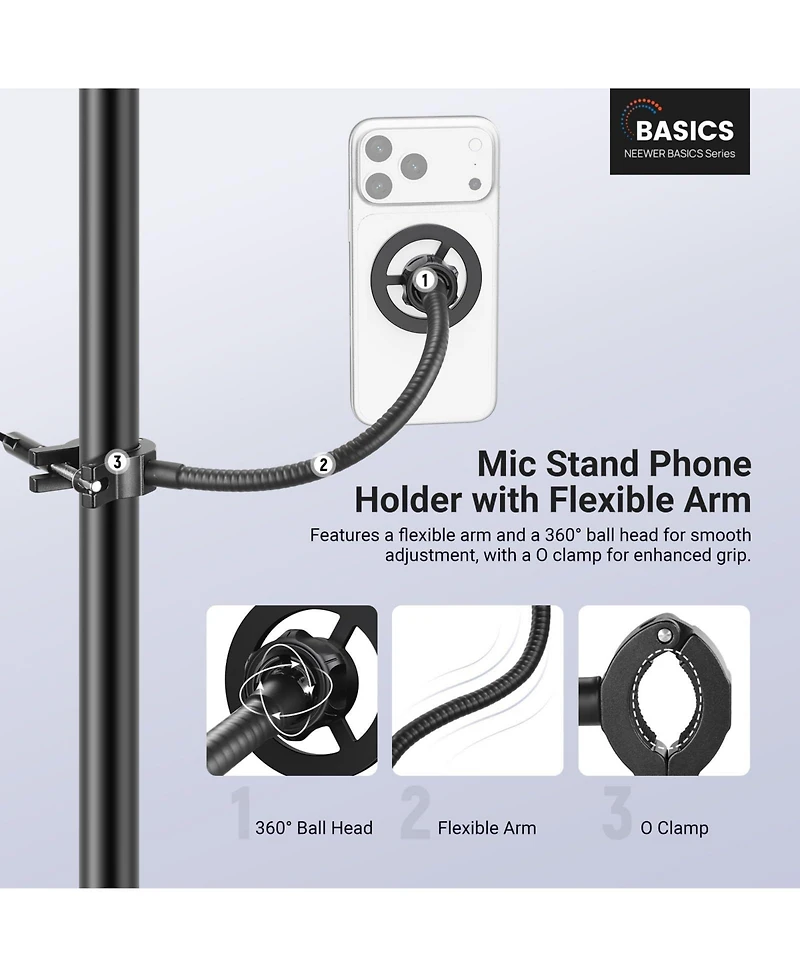 Neewer MS040 Photography Light Stand for select iPhone and Android mobile devices