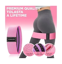 Fed Fitness 3-Pack Fabric Resistance Bands, 3 Levels for Legs and Glutes, Lightweight Home Gym Gear