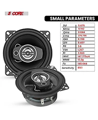 5 Core Coaxial Door Car Speakers 4" Pair 250W 4Ohm 2 Way Component Subwoofer Audio With Super Tweeter