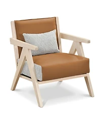 Slickblue Modern Accent Chair with Rubberwood Frame and Upholstery