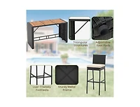 Mondawe 7 Pieces Patio Rattan Bar Set with Seat Cushions for Porch Yard Garden