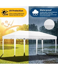 Homfan Oxford Fabric Cantilevered Folding Shelter with Eaves, Outdoor Pop-Up Camping Canopy for Patio Beach Backyard