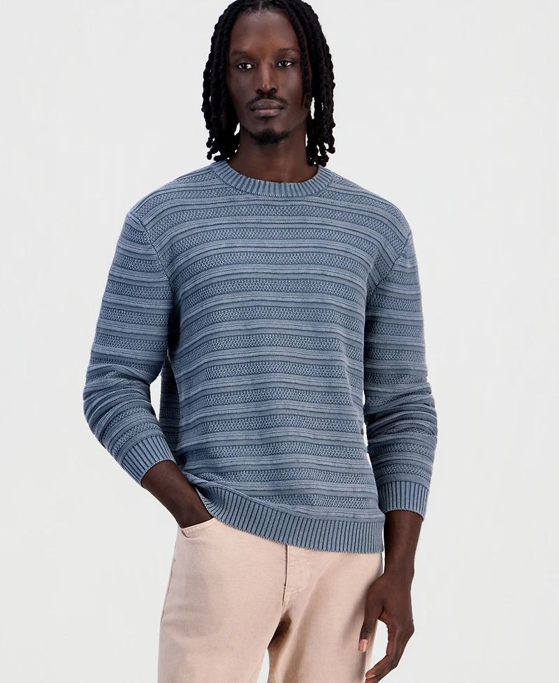Sun + Stone Men's Acid Stripe Long-Sleeve Sweater, Macy's Exclusive