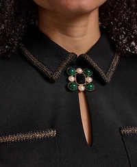 Karl Lagerfeld Paris Women's Brooch Scuba Crepe Sheath Dress