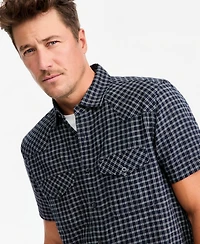 Sun + Stone Men's Short-Sleeve Alfredo Mini Check Shirt, Macy's Exclusive