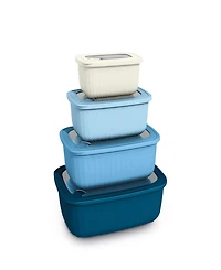 Art & Cook 8-Pc. Rectangle Bowl Set with Lids