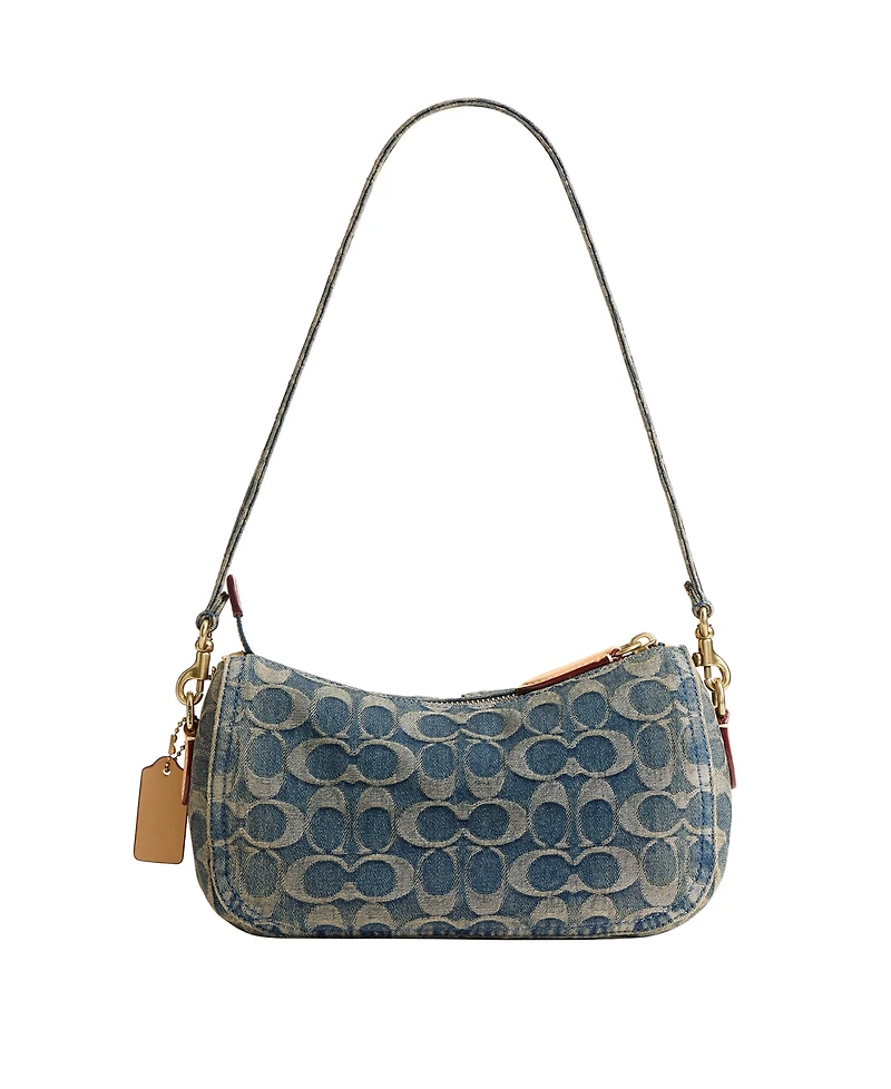 Coach Originals Waverly Signature Denim Twin Turn-Lock Small Shoulder Handbag