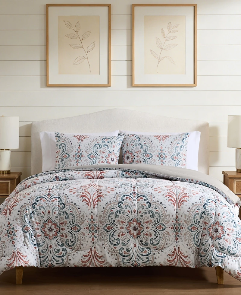 Ishara Damask 3-Piece Comforter Sets
