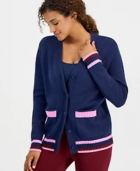 Id Ideology Women's Colorblock V-Neck Long-Sleeve Cardigan, Macy's Exclusive