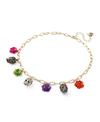 Betsey Johnson Faux-Stone Sugar Skull Bib Necklace