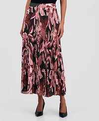 T Tahari Women's Pleated Floral A-Line Skirt