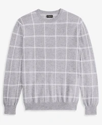 Club Room Men's Cashmere Windowpane Crewneck Sweater, Macy's Exclusive