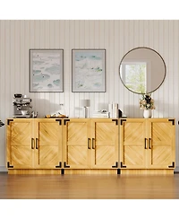 homfan 36 Inch Modern Farmhouse Sideboard Buffet Cabinet with Storage, Engineered Wood Credenza with Doors and Adjustable Shelves