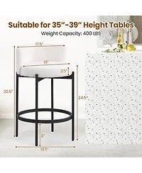 Slickblue Upholstered Boucle Counter Stools Set of 4 with Comfortable Curved Back