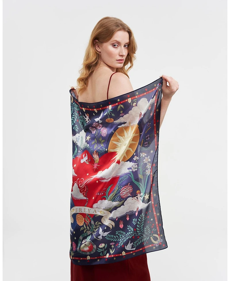 Fable England Women's Freya's Heart Story Square Scarf