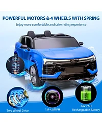 homfan 24V 2-Seater Licensed Chevrolet Suv Ride-On - Parent Remote Control, Spring Suspension, Led Lights, Wireless, Safety Belt, 3 Speeds