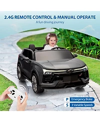 homfan 24V 2-Seater Licensed Chevrolet Suv Ride-On - Parent Remote Control, Spring Suspension, Led Lights, Wireless, Safety Belt, 3 Speeds