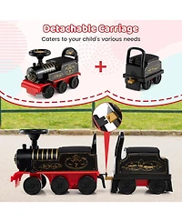 Slickblue Kids Ride On Train 6V 2 Seater Carriage Led Lights
