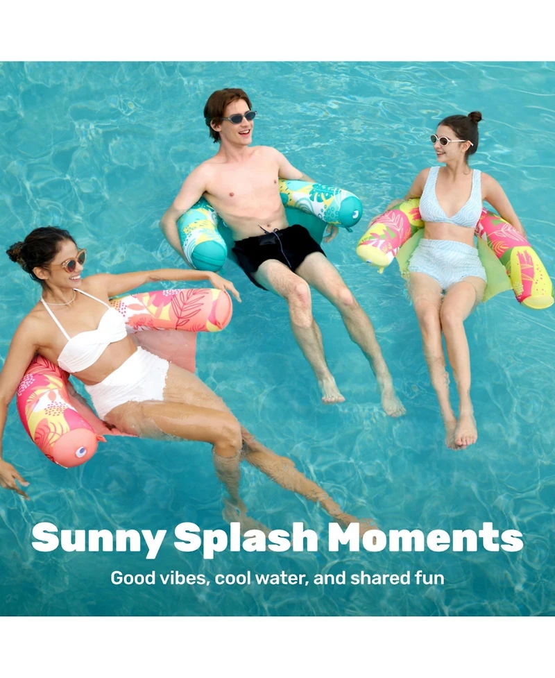 Aofar 3 Packs Inflatable Pool Noodle Chair Floats Sling Floatie Swimming Party Adult Summer Water Fun