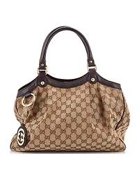 Pre-Owned Gucci Medium Sukey Tote Gg Canvas with Leather