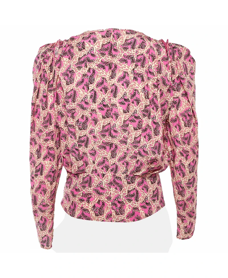 Pre-Owned Isabel Marant Women's Zarga Paisley Print Silk Pleated Top