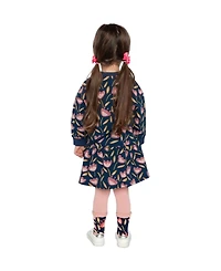 Deux par Little and Big Girls (6 - 8) French Terry Dress Tulip Print