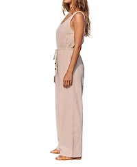 Cupshe Women's Sleeveless Drawstring Waist Wide Leg Jumpsuit