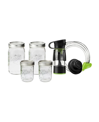 Ball Mason Jar Vacuum Sealer Kit with Handheld Sealer and Jar Seal Lids - Wide Mouth